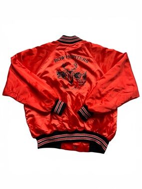 vintage BOW HUNTERS Kansas Deer Graphic bomber jacket